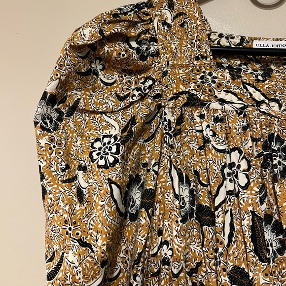 Ulla Johnson Nailah Printed Puff Sleeve Belted Pocket Mini Dress Size 2 - Picture 9 of 15